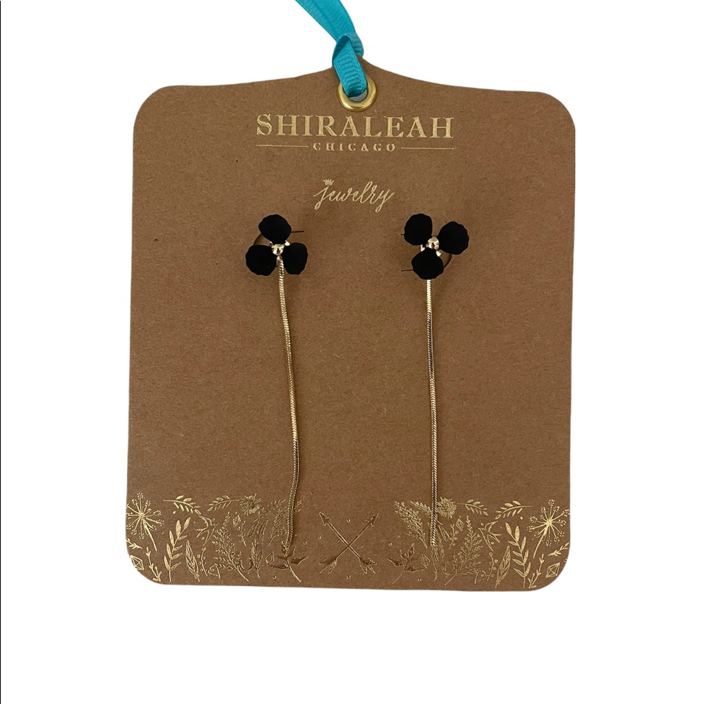 2 For 15 Shiraleah Black Small Fiore Earrings 12$